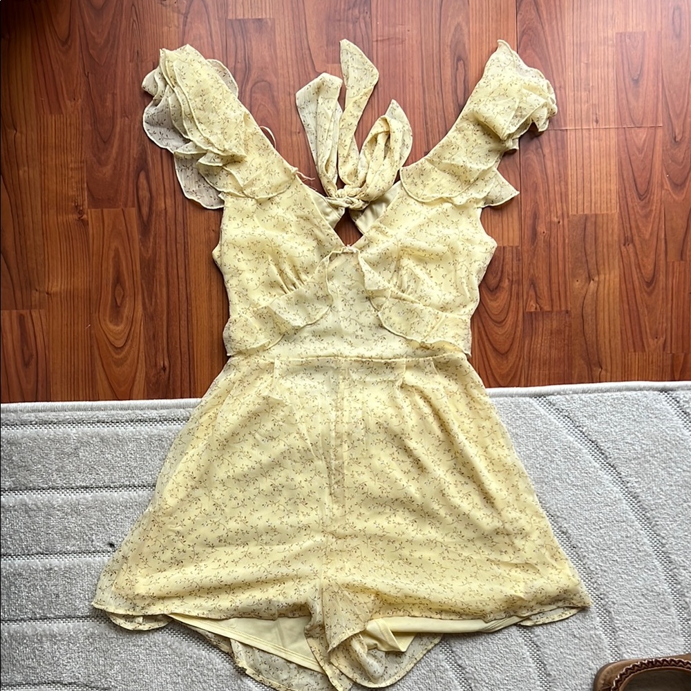 Yellow Ruffled Romper